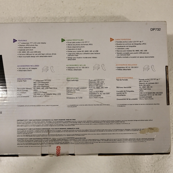 2/$35 Coby 7 inch🔥🔥HOST PICK🔥🔥 digital photo frame new with no tags - Picture 4 of 7